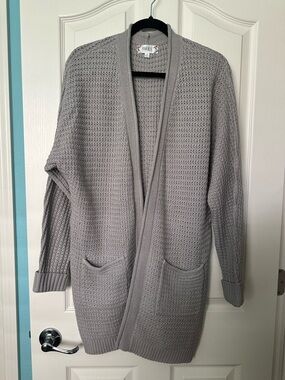 Pink Rose Light Gray Knit Cardigan